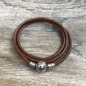 Pandora Triple Wrap Leather Bracelet